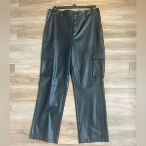 APT. 9  + Cara Santana faux leather cargo pant black size 14